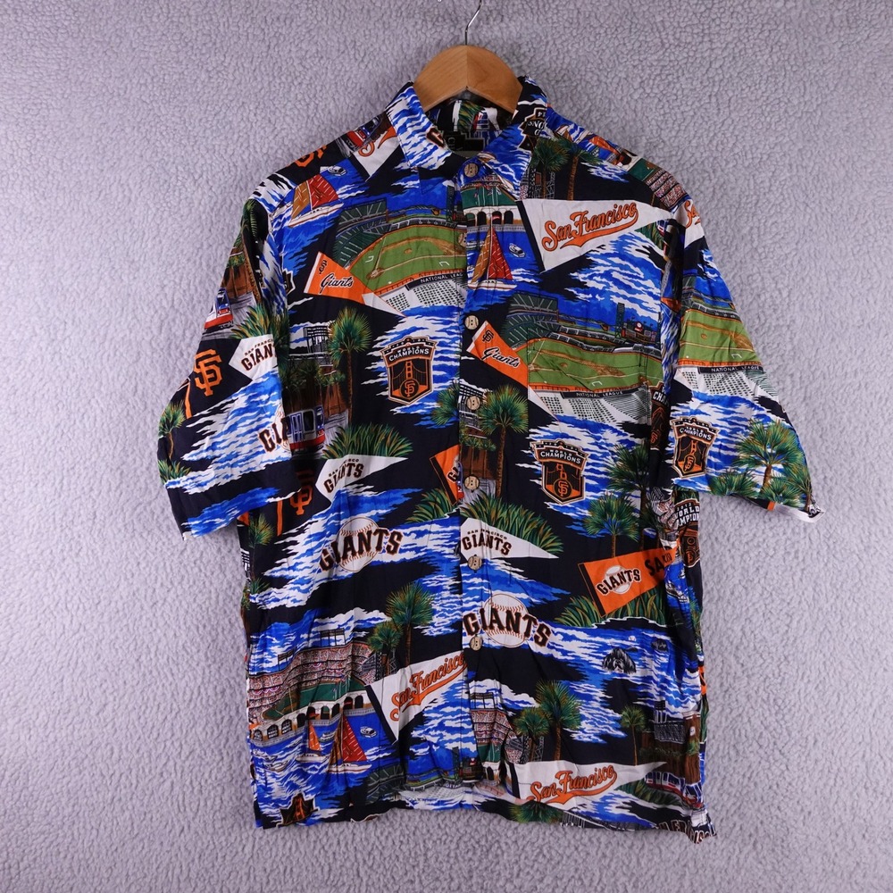 Reyn‎ Sports San Francisco Giants MLB 2014 World Series Rayon Hawaiian Shirt M
